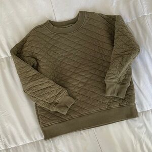 Hanna Andersson • Quilted Crew Neck Sweater in Green